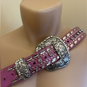 Pink Leather Nocona Belt